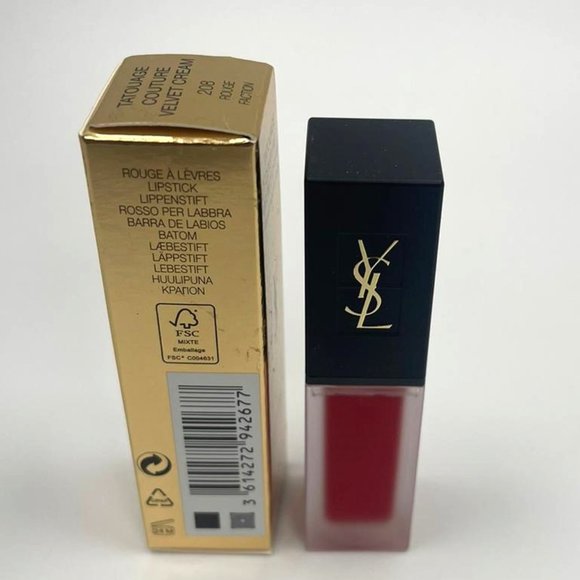 YSL Tatouage Couture Velvet Cream Liquid Lipstick 208 Rouge Faction BRAND NEW - Picture 3 of 3